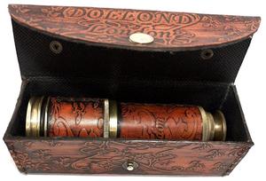 Télescope marin vintage en laiton antique, type jumelles de navigation de Londres, avec boîte en cuir, fait main, pour décoration intérieure - Product Image 4