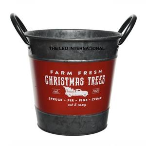 Cubo Metálico Galvanizado Mediano con Asa, a Prueba de Fugas y Resistente al Óxido, para Decoraciones de Fiestas y Manualidades - Product Image 1