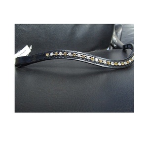 Petit bandeau à sourcils en cuir durable avec fonction Bling Produit de conception de cheval - Product Image 1