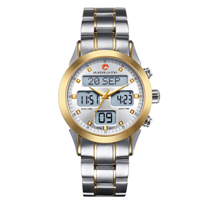 นาฬิกาข้อมือคู่ อะลฟัจร์ สำหรับชาวมุสลิม แสดงเวลาละหมาด พร้อมเข็มทิศกิบลัต  วัสดุสแตนเลส กันน้ำ  หน้าจอ LED LCD - Product Image 4