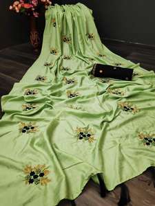 Mousseline de soie Pedding Tissage Travail Saree avec Chemisier Pièce Partie Porter Sari Pas Cher Bas Prix En Gros Fabrication Surat Alphanumero - Product Image 2