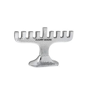 <b>Large</b> 12 Inch Luxury Modern Elegant Nickel Finish Brass Menorah Easter Candleholder Handmade Metal Cup Home Decoration <b>Boxed</b> - Product Image 6