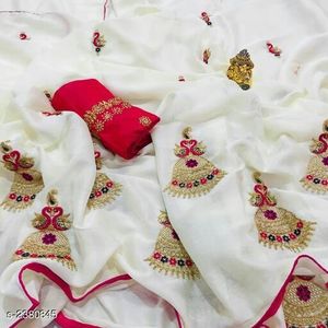 Sari et Blouse, Vêtement Ethnique, Multi-Broderie, Femmes Adultes, Lavable, Nettoyage à Sec, Inde & Pakistan, Taille Complète, Multicolore, Vêtement - Product Image 4