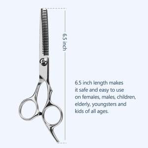 Tijeras de Entresacar de Acero Inoxidable con 30 Dientes, Hoja Afilada de Doble Cara, Tornillo Ajustable y Apoyo para Dedos para Uso en Salón - Product Image 3