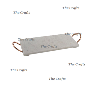 Bandeja de Mármol para Servir Alimentos con Asas de Metal, Bandeja Rectangular de la Mejor Calidad para Servir Alimentos, Más Vendida - Product Image 4