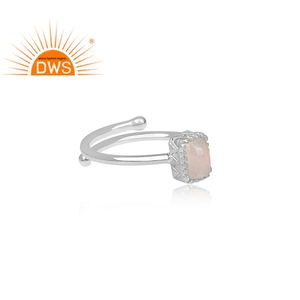 Lot de bagues en pierre précieuse opale éthiopienne, anneau en argent Sterling fin, couronne carrée, bijou fabricant, pièces - Product Image 3