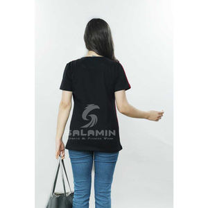 T-shirt à manches courtes de haute qualité pour femmes, Logo personnalisé, col ras du cou, couleur unie, nouvelle collection - Product Image 5