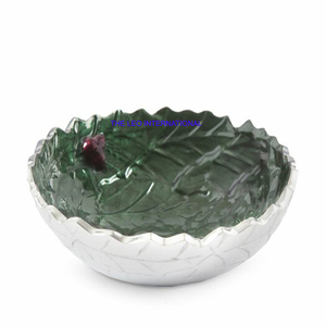 Black Silver Color Broken <b>Edges</b> Decorative Bowl Aluminum <b>Metal</b> Set of 2 Home Kitchen Dining Table Ware Bowl - Product Image 3