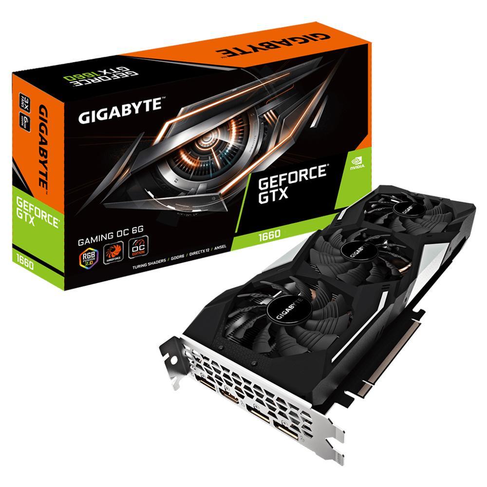 GIGABYTE NVIDIA GeForce GTX 1660 GAMING OC 6G GPU с 6 ГБ GDDR5 192-бит интерфейс памяти видеокарты (GV-N1660GAMING OC-6GD)