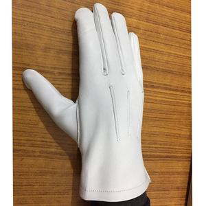 Gants de moto en cuir blancs, longueur poignet, respirants, design uni, doublure en coton, pour les voyages en plein air, les sports, printemps-été - Product Image 3
