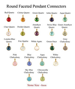 Conectores de colgante de un solo bucle de cuarzo, fabricante profesional, chapado en oro/plata, facetado, aqua, proveedores de joyería - Product Image 3