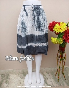 Minifaldas de verano para mujer, Falda Midi informal hecha a mano con tinte azul, producto de lujo, 2023 - Product Image 4