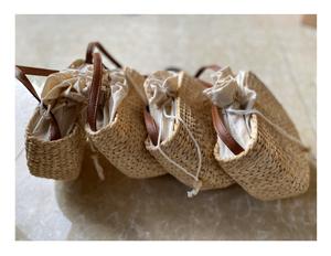 Sac et panier tissés à la main en paille avec sac naturel en jacinthe d'eau - Product Image 5