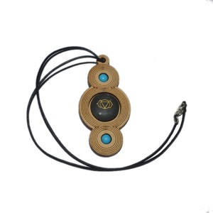 Pendentifs et breloques en bois d'agate gravés au troisième œil, style classique, cadeau de mode unisexe, bijoux - Product Image 1