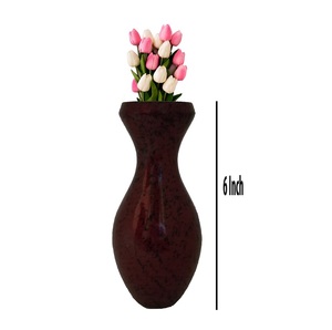 Black Wooden Flower <b>Vase</b> For Home Decoration - Product Image 1