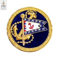 Badges brodés 3D personnalisés sans nickel à coudre, patch de blazer en feutre non tissé fait main avec sequins pour club nautique