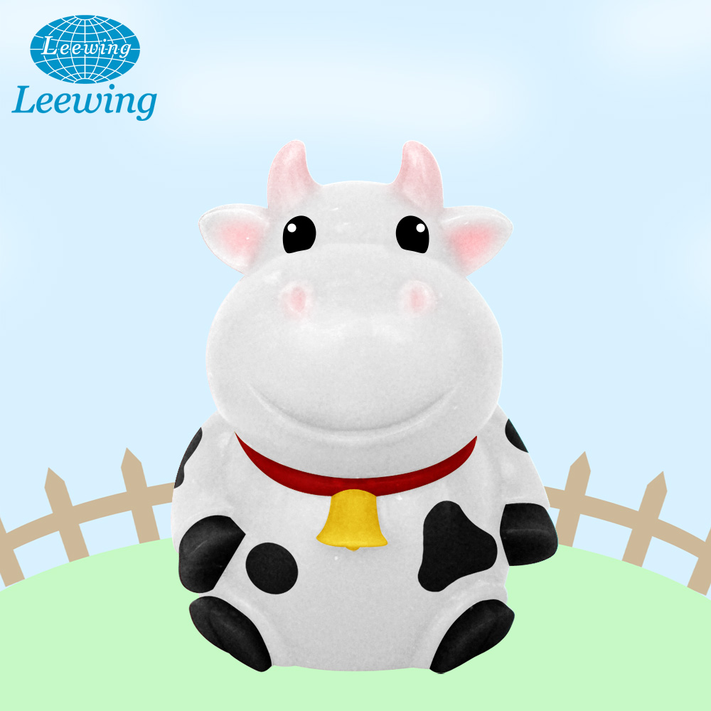 Hucha De Vaca Blanca De Vinilo Irrompible Para Niños Y Adultos - Con Tapón Inferior, Regalo Para Ahorrar Dinero