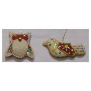 Ornements de Noël faits à la main en forme d'oiseaux décoratifs à suspendre - Product Image 1