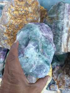 Pierre brute naturelle de fluorite multicolore, cristal de fluorite arc-en-ciel brut, spécimen minéral, pierre précieuse naturelle en gros - Product Image 2