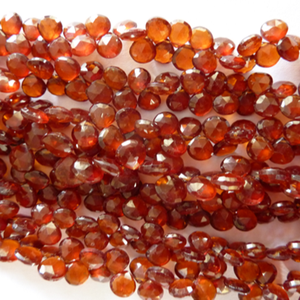 Cuentas de Granate Hessonita con Facetas en Forma de Corazón, Color Rojo, para la Elaboración de Joyas - Product Image 1