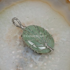 Green Aventurine <b>Tree</b> Shape Wire Wrap Pendants From <b>Crystal</b> Export Buy <b>Crystal</b> Wrapping Necklace - Product Image 1