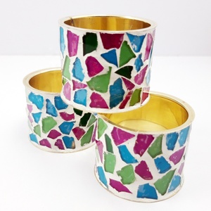 Design personnalisé Mosaïque Rond de Serviette Produit Métallique pour Maison et Cuisine Salle à Manger Décoration en Aluminium par HHO - Product Image 5