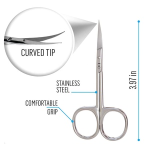 3.5inch Stainless Steel <b>Cuticle</b> <b>Scissors</b> Straight Blade Slim Design for Dead Skin Trimming with Precise Pointed Tip Grooming - Product Image 4