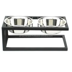 Dog Bowl Dekorativer Double Bowl Stand Dog Feeder Bowl Pet Water Feeder Dekoratives handgemachtes Luxus-Design