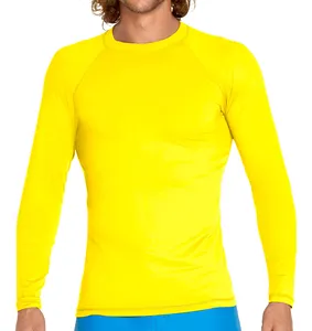 OEM Rash Guard Shirts Custom Blank Men Sublimated Spandex Compression Shirt Pink Black Yellow Green Surf Trend XXL Blue