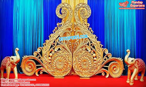 Stylish Sangeet <b>Stage</b> Golden Paisley Decor Fiber Carved Paisley for Wedding Decor Top Mehndi <b>Stage</b> Decoration Paisley <b>Prop</b> - Product Image 5