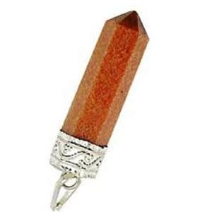 Colgante de cristal de alta calidad, punto de Aventurina roja, lápiz de piedras preciosas curativas, collar de joyería de punto Hexagonal de cristal, mayorista - Product Image 6