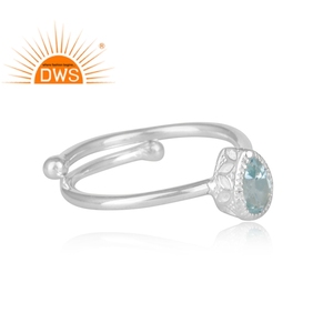 Handmade <b>925</b> Sterling <b>Silver</b> Jewelry Wholesaler Women's <b>Ring</b> Blue Topaz Gemstone Jewelry Manufacturer - Product Image 3