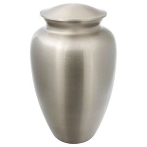 Classic Pewter Cremation Urn Customized Size with Heart Keepsake and <b>Miniature</b> Vase Durable Metal Design 220 Cubic Inch Capacity - Product Image 3
