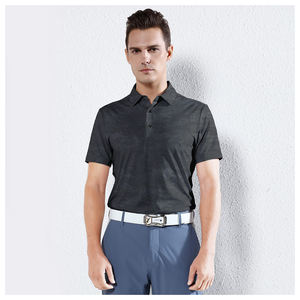 Polo de malla con botones y logotipo personalizado para hombre, polo de moda de alta calidad - Product Image 3