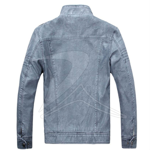 Veste en cuir véritable pour hommes, mode décontractée, col en fourrure, coupe-vent, respirant, coton, fermeture éclair, style confortable - Product Image 2