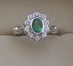 Diamant Smaragd 18 Karat Gold Ring