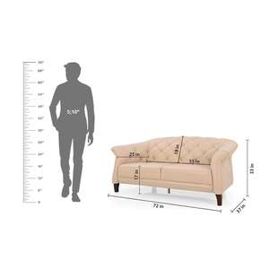 Olivia-Canapé deux places tufté en cuir véritable - Product Image 6