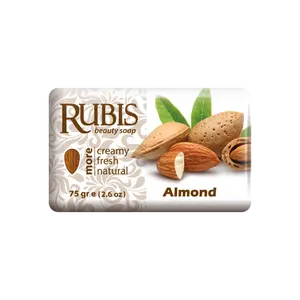 Rubis - 6 × 75 gr個別の紙ラップ石鹸Almond