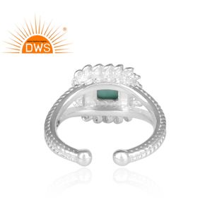 Anillo de Plata de Ley 925 con gema turquesa, joyería hecha a mano - Product Image 4