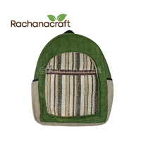 100% Handmade Regular Size Muli Red Stripe Hemp Backpack, Travel, Hipster Pack Fair Trade from Nepal Made Wholesale Supplies