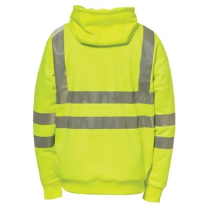 High Visibility <b>Orange</b> Windproof Polar Fleece Reflective Softshell Jacket <b>Hi</b> <b>Vis</b> Hoodie - Product Image 5