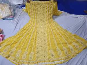 Atiyalibas Designer Doux Confortable Chikankari Avant Jaal Broderie Motif Floral 100% Coton Mousseline De Soie Travail À La Main - Product Image 4