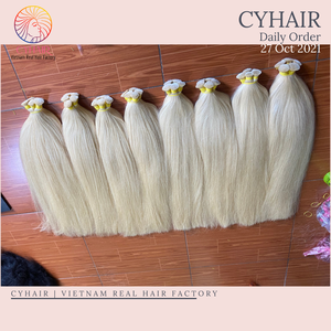 Extensiones de cabello humano liso, Color hueso, 100% Remi, fabricante de cabello de Vietnam - Product Image 5