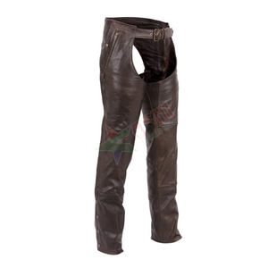 Nouvelle Arrivée En Cuir Chaps Pantalon Équitation Femmes Gris En Cuir Plein Chaps Pantalon Véritable peau de Vache En Cuir Moto Chaps Pantalon - Product Image 2