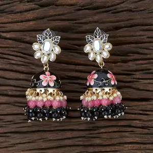 Designer Hand-Made Indo Western Meenakari Earring With Gold Plated 104808 From Kanhai Jewels in best Price
