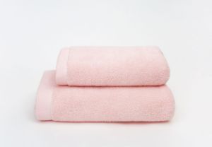 Serviette de bain en coton rose pâle, couleur unie, rectangulaire, tissée, pour usage domestique, taille adulte - Product Image 3