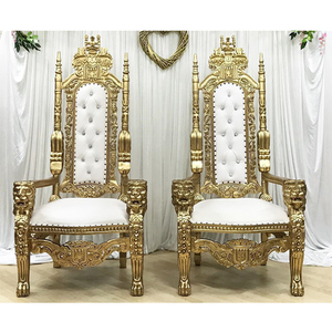 เก้าอี้ราชาสิงโตสีทองสำหรับงานแต่งงาน - Product Image 1