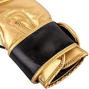 Vintage Design Customizable Boxing Gloves Personalized Logo Breathable Moisture Wicking Adjustable <b>Wrist</b> <b>Strap</b> Gold/White Color - Product Image 4