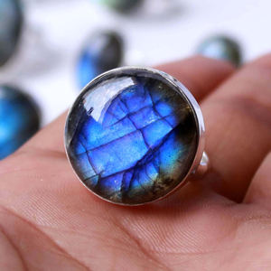 Lot de bagues pour le nez, pendentifs en labradorite bleue marine, collier, boucles d'oreilles, en acier inoxydable, vente en gros, lot de 10 pièces - Product Image 6