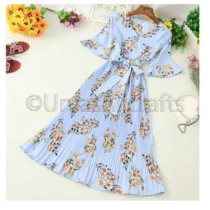 ชุดเดรสแบนเดจพิมพ์ลายดอกไม้,ชุดเดรสลำลองชายหาดจับจีบชุดเดรสวันหยุดฤดูร้อนปี2020 - Product Image 2